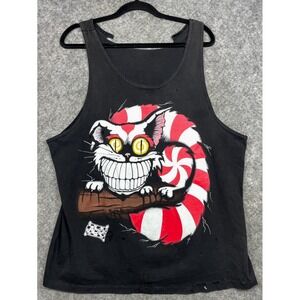 Vintage Andazia Alice In Wonderland Tank Top Black Large